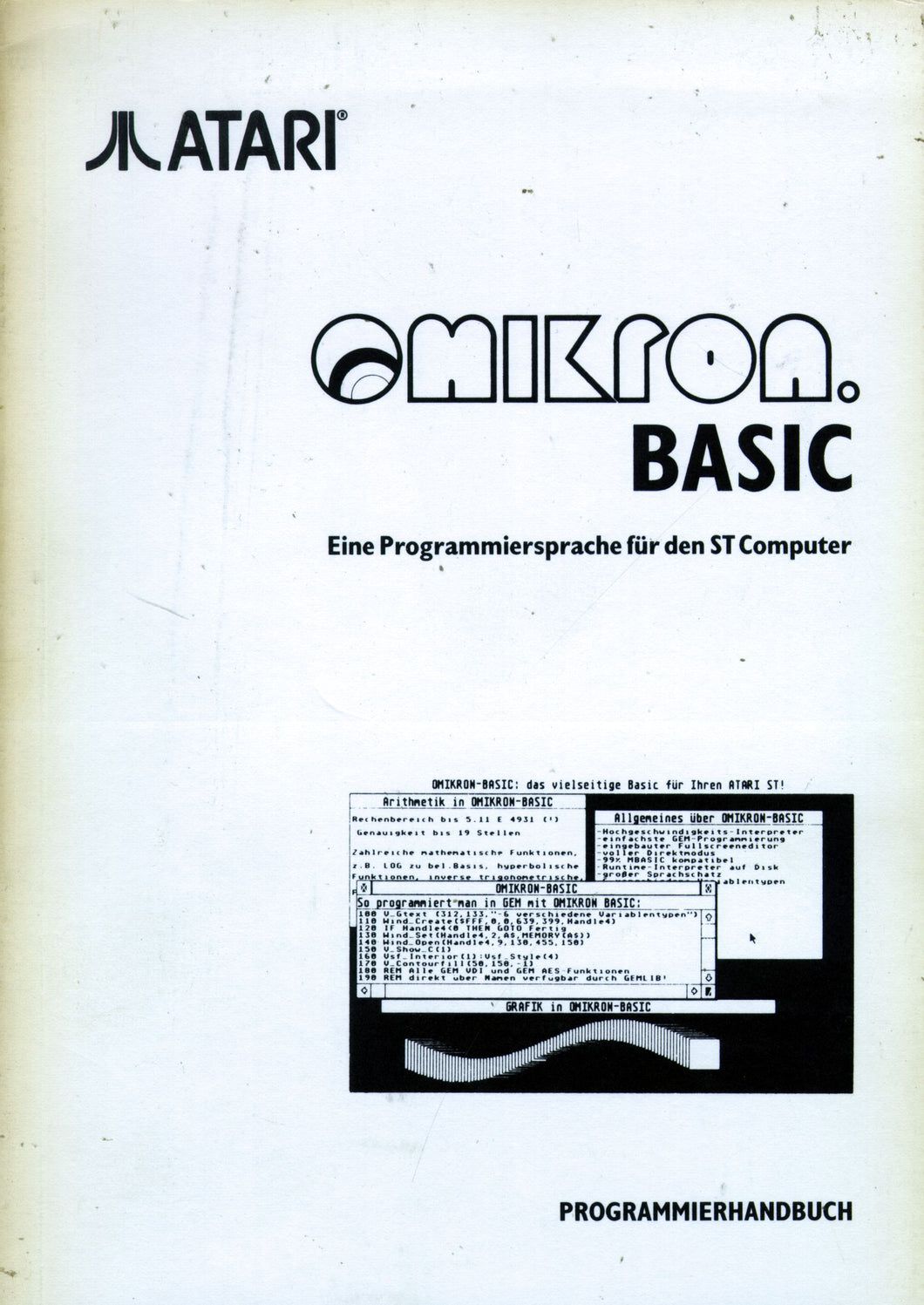 Atari Handbuch zu Omikron Basic für Atari ST Vorderseite