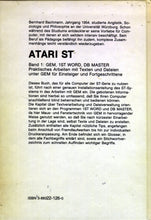 Lade das Bild in den Galerie-Viewer, Produkte ATARI ST Band 1: GEM, 1ST WORD, DB MASTER Rückseite
